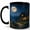 Black, variant on Moon Cottage Night 11oz Ceramic Mug, Cozy Fantasy House Art
