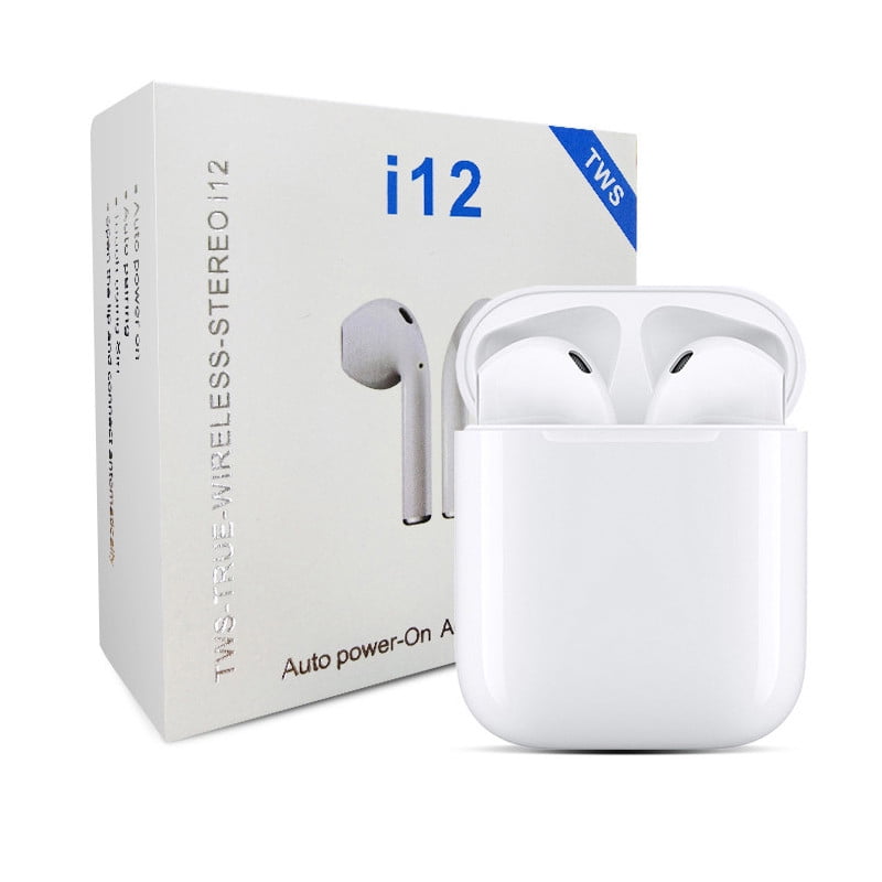 B012 2020 aktualisierte Bluetooth 5.0 kabellose Kopfhörer Stereo Sound Mikrofon Mini Wireless Earbuds Lauf-Kopfhörer mit tragbarer Ladehülle für iOS Android PC Bluetooth-Kopfhörer 