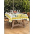 thumbnail image 3 of Outdoor Tablecloth with Umbrella Hole for Patio/Picnic/Party/Camping, Yellow Lemon Waterproof Table Cloth Rectangle Table Cover Washable, Summer Botanical Plaid Elegant Pastoral (54"x 80"), 3 of 8
