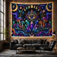 thumbnail image 6 of All-Seeing Eye Stained Glass Art in Cosmic Night Sky, Mystical Fantasy for Art Lovers, Celestial Decor, Halloween Gift, Tapestry Wall Hanging for Bedroom and Living Room, 6 of 7