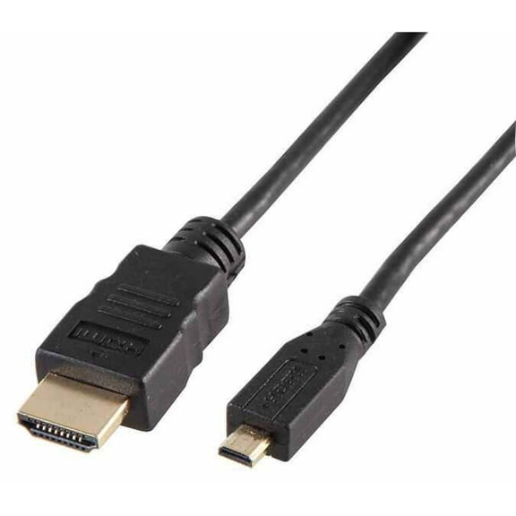 PRO SIGNAL HDMI Lead A Male to Micro D Male, Gold Plated Contacts, 2m Black