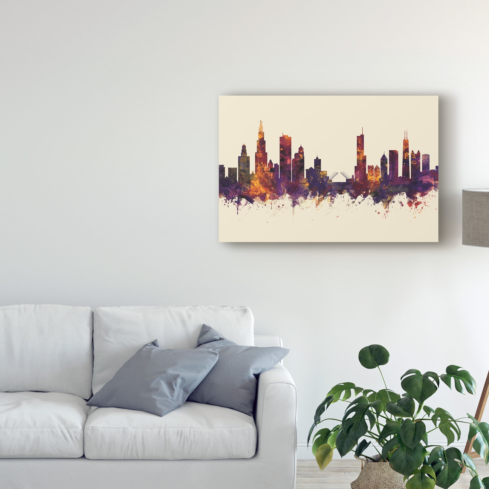 Trademark Fine Art 'Chicago Illinois Skyline Dark III' Canvas Art by Michael Tompsett