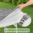 thumbnail image 5 of Black Geometric Triangle Diamond Pattern Round Fitted Tablecloth with Elastic Edge,Dining Table Cover Waterproof,Outdoor Round Tablecloth for Camping,Dining,Indoor and Outdoor, 5 of 7