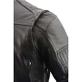 thumbnail image 6 of Milwaukee Leather MLM1545 Men's Quilted Pattern Triple Vent Black Leather Scooter Jacket 4X-Large, 6 of 10