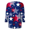 thumbnail image 5 of AXXD Womens Blouses O-Neck 4th of July Patriotic Independence Day 3/4 Sleeves Work Top for Woman Blue 6, 5 of 5
