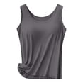 thumbnail image 2 of Stretchy Light Camisole for Women Detachable Design Adjustable Straps Sleeveless Shirts for Daily Casual Sports Relax Wear Work From Home Tanks (Dark Gray,L), 2 of 9