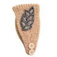 thumbnail image 4 of Crochet Headbands Winter Leaves Pattern with Rhinestones Elastic Head Protector Wide Warm Chunky Hair Accessories for Girls Light Tan, 4 of 8