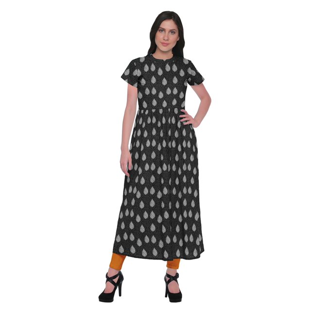 Moomaya Kurta Imprimé Tunique à Fente avant Hauts Femmes Tenue d'Été Kurti pour Dames