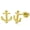 Yellow, variant on Stainless Steel Silver-Tone Yellow Gold-Tone Anchor Small Stud Earrings