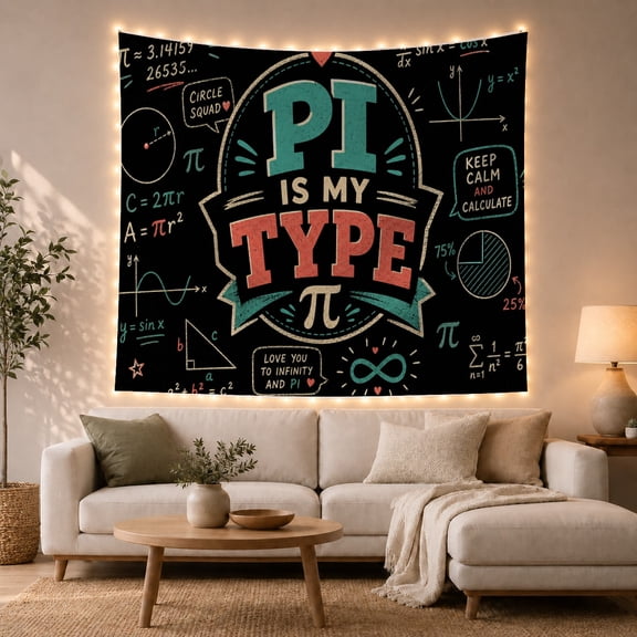Math Formulas and Equations on Chalkboard Background, Playful Abstract for Math Lovers, Educational Wall Art Back to School Gift Tapestry Wall Hanging for Classroom, Office and Dorm