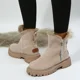 thumbnail image 5 of Nuevas botas de nieve de invierno para mujer, calzado antideslizante de terciopelo para caminar, botas cálidas cómodas y elegantes con cremallera, zapatos informales ligeros de algodón para mujer, 5 of 5