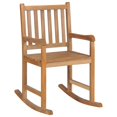 thumbnail image 2 of vidaXL Rocking Chair with Green Cushion Solid Teak Wood, 2 of 5