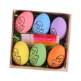thumbnail image 4 of Huevos de Pascua Rellenos de cestas de Pascua Dibujos animados Rellenables Pintables Favores de fiesta de Pascua para reuniones familiares Festivales , pollito colorido Macarena Huevos de Pascua en blanco, 4 of 8
