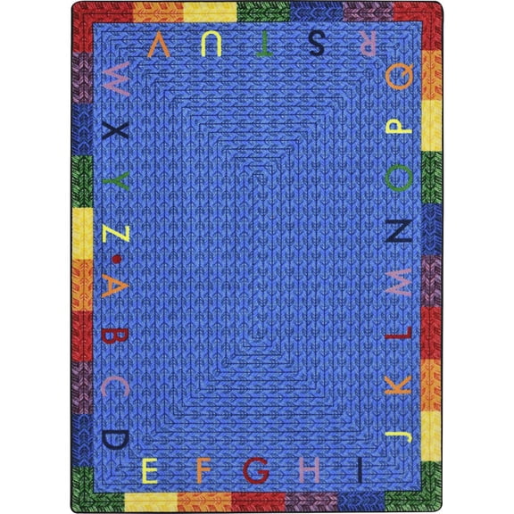 Joy Carpets Kid Essentials Alphabet Braid 54" x 78" Indoor Area Rug in Color Multi