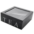 Wooden 9 Grids Tea Box Tea Bags Container Storage Box Square Gift Box