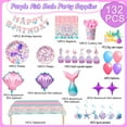 thumbnail image 7 of Mermaid Party Supplies,132 Pcs Mermaid Birthday Party Supplies Kit - Mermaid Birthday Plates Cups Napkins Tablecloth & Mermaid Banner Balloons Hanging Swirl, 7 of 7