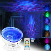 Delicacy Ocean Wave Projector 12 LED Remote Control Undersea Lamp 7 Color Changing Music Player Night Light Projector for Kids Adults Bedroom Living Room Decoration