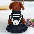 thumbnail image 2 of Forzero Denim Dog Dress Striped Dog Bib Winter Autumn Cowboy Clothes For Pet Dog, 2 of 4