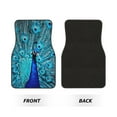 thumbnail image 2 of Yiaed Beautiful Blue Peacock Print Carpet Floor Mats for Cars, Auto Accessories Front & Rear Car Floor Mats Car Floor Foot Mat Sets of 4 Pieces, 2 of 7