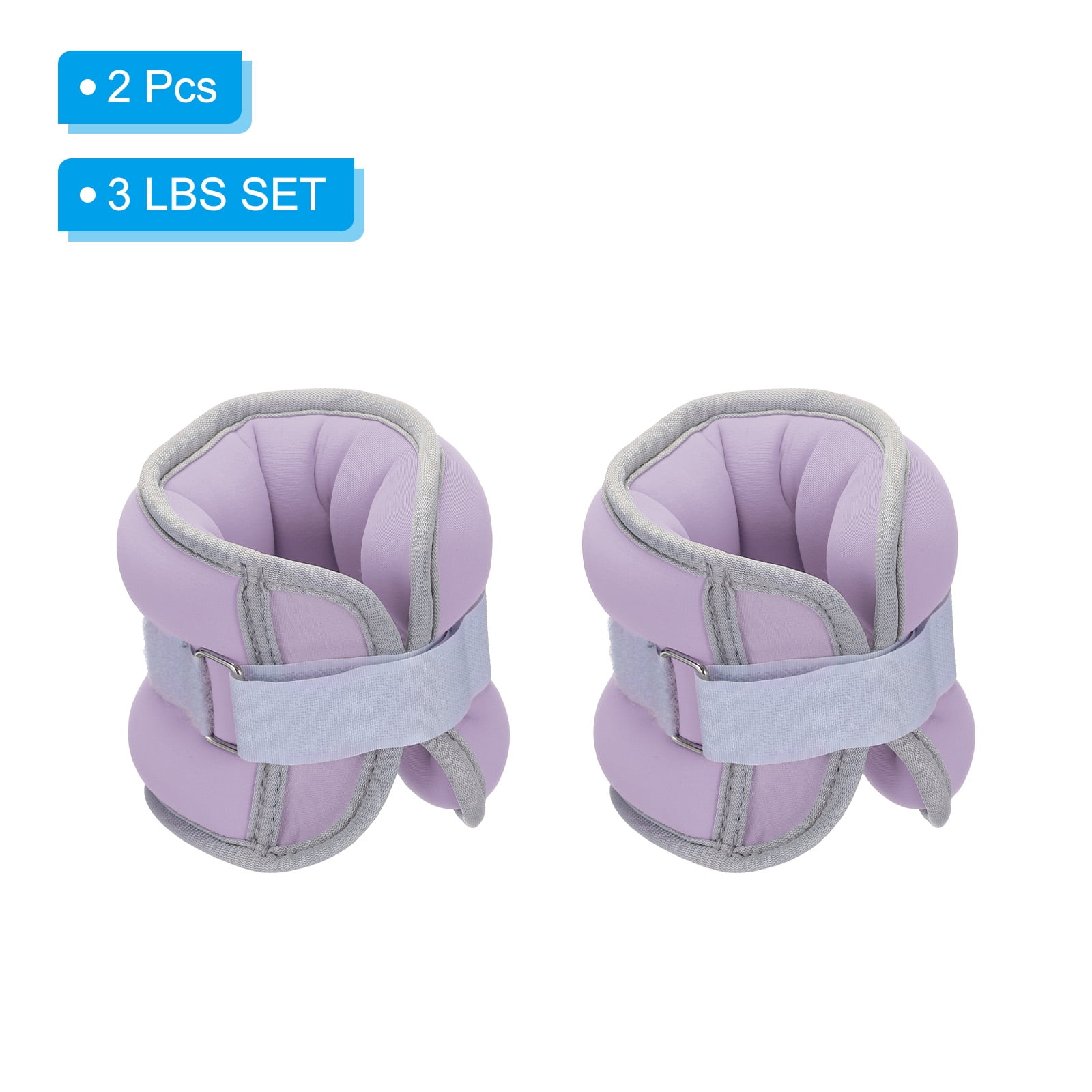 Uxcell Ankle Weights, Adjustable Wrist Leg Weights Set 3lbs, Purple