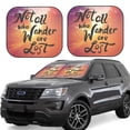 thumbnail image 6 of Kdxio Not All Who Wander Are Lost Print 2-Piece Sun Shade Front Windshield - Foldable Car Front Window Sunshades For Most Sedans Suv Truck, 6 of 6