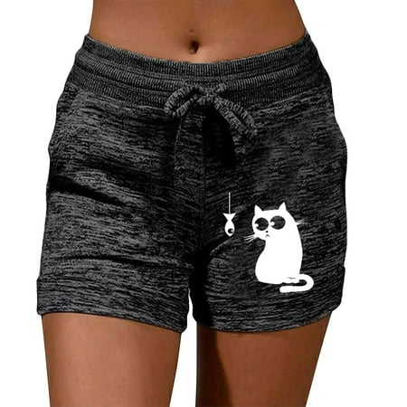 

HGWXX7 Pants For Women Lounge Shorts Print Comfy Pajama Bottom With Pockets And Drawstring Plus Size