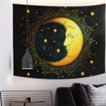 thumbnail image 5 of Tapiz psicodélico popular azul negro media luna estrella colgante de pared mitología egipcia retro bohemio mandala tapiz dormitorio sala de estar dormitorio artista decoración del hogar, 95 x 73 brillar Electrónica, 5 of 5
