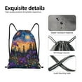 thumbnail image 3 of Kdxio Cosmic Irises At Twilight Print Drawstring Backpack Bag,Waterproof Draw String Back Sack, Gym Drawstring Bags Swim Bag For Unisex, 3 of 5