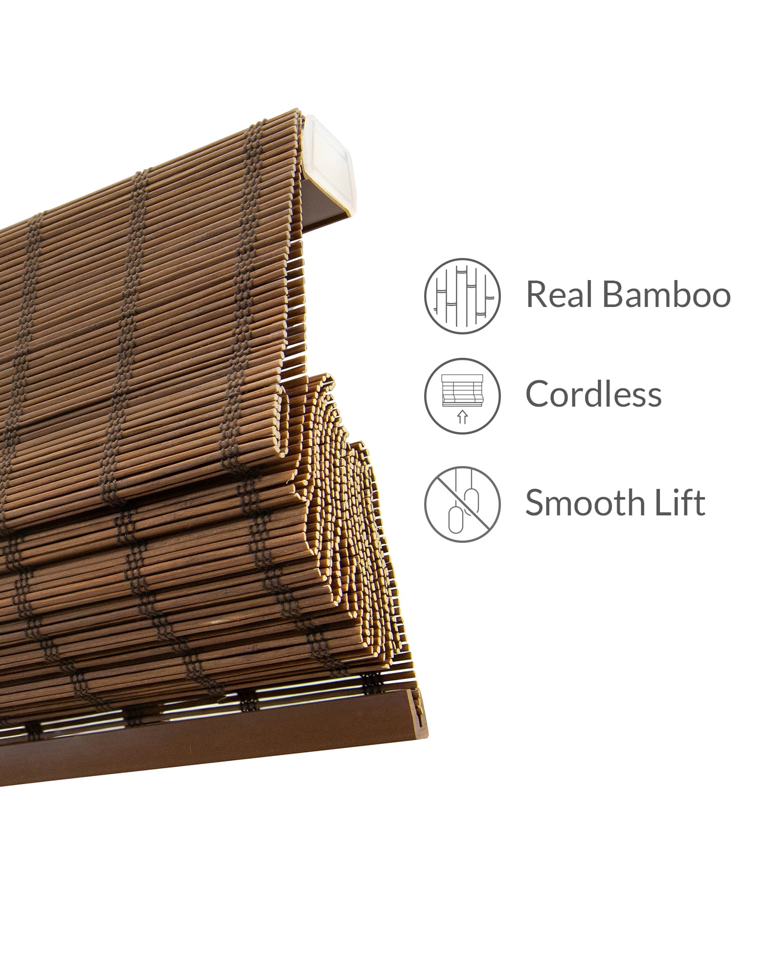 Chicology 23"W x 64"H Bear Cordless Bamboo Window Shades, Light Filtering, Safe for Kids & Pets