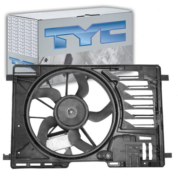 TYC Dual Radiator & Condenser Fan Assembly compatible with Ford Focus 2012-2014