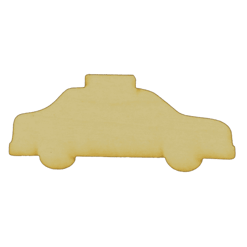 Package of 1, Medium 8" x 4" x 0.25" Baltic Birch Plywood Taxi Cab Wood Cutout for Art and Craft Project, Made in USA