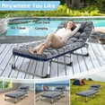 thumbnail image 6 of Slsy 2 Pack Folding Camping Cot for Adults, Adjustable 4-Position Reclining Folding Chaise, Folding Lounge Chair Sleeping Cots Bed w/2 Sided Removeable Soft Cushion & Headrest, 6 of 11