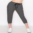 thumbnail image 2 of Pantalon de Jogging Capri Léger pour Femmes avec Poches en Forme de Côtelette de Porc Noir P, 2 of 5