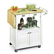 Home Styles Kitchen Cart, White and Natural Finish
