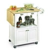 Home Styles Kitchen Cart, White and Natural Finish