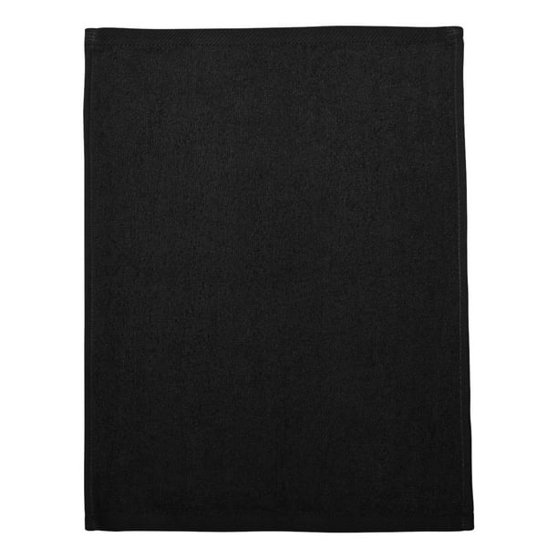 QTees Hemmed Fingertip Towel T600 Black One Size