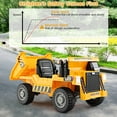 thumbnail image 4 of Costway Kids Ride-On Dump Truck with Wireless Connection Music LED Lights Soft Start Yellow, 4 of 10