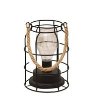 JikouIivo Metal Led Lantern Battery Powered, Cordless Light with Led Edsion Style Bulb. Great for Weddings, Parties, Patio, Events for Indoors Decorative Lights