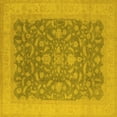 thumbnail image 1 of Ahgly Company Indoor Square Oriental Yellow Industrial Area Rugs, 3' Square, 1 of 4