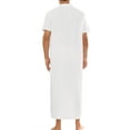thumbnail image 3 of INSPIRE CHIC Nightshirts for Men's Short Sleeves Stand Collar Comfy Nightgown Sleepwear M White, 3 of 5