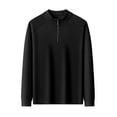 thumbnail image 3 of Gytharion Men's Plus Size Pullover Tops Quarter-zip Stand Collar Blouses Solid Color Long Sleeve Casual Tops, 3 of 4