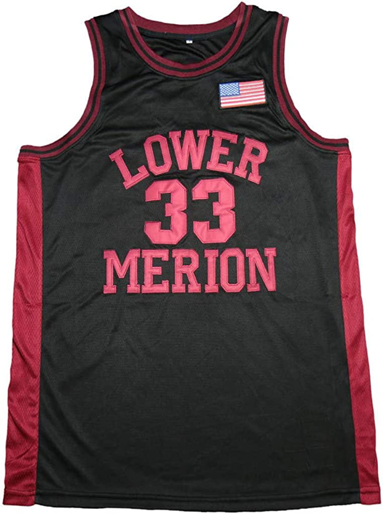 Your Team Lower Merion #33 Stitched Men's High School Basketball Jersey Black 3XL, Blue