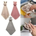 thumbnail image 2 of Thickened Coral Fleece Kitchen Double-Sided Handkerchief Bathroom Hanging Towel Pinkish, 2 of 2