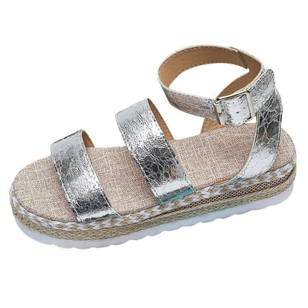 

Xboschi Summer Sandals for Women 2024 Walking Sandals Women s Summer Glossy Buckle Strap Thick Bottom Sandalsoes