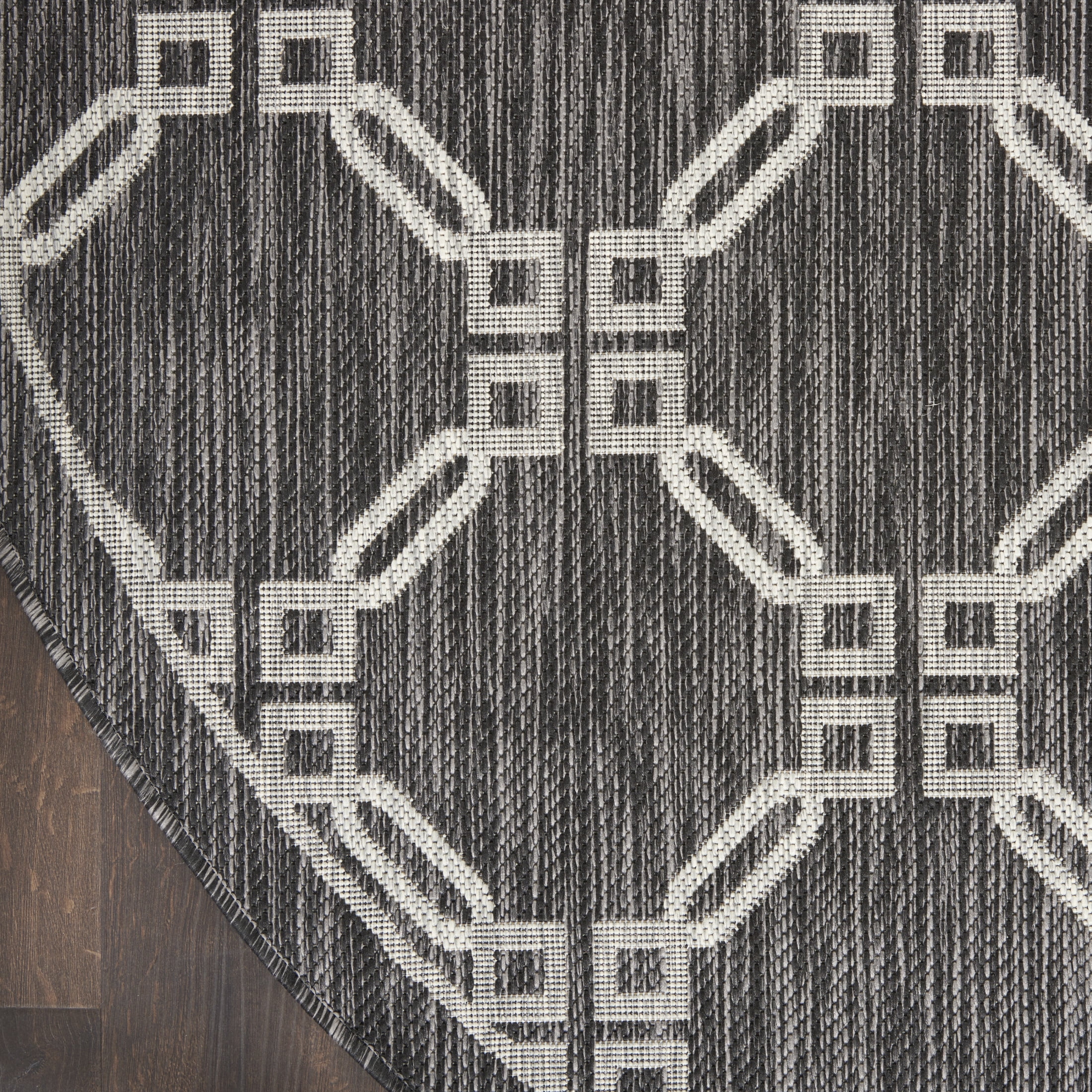 Nourison Country Side 5'3" x Round Charcoal Transitional Rug