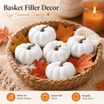 thumbnail image 5 of Mini Artificial Pumpkins 5 Pack, White Foam Pumpkins, Small Fall Table Decorations for Thanksgiving Halloween Mantel Tray Bowl Home Decor, 2.7*1.9in, 5 of 7