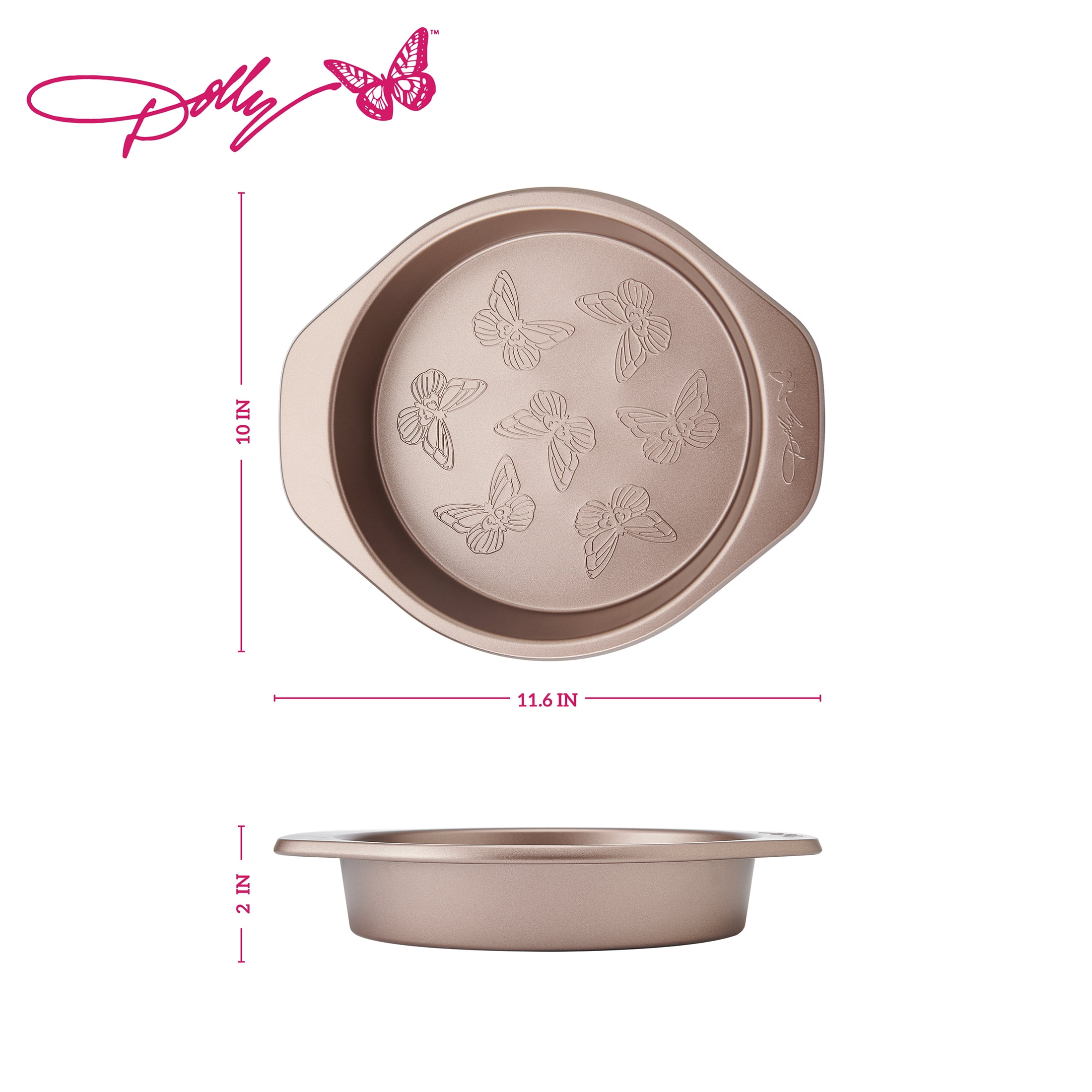 Dolly Parton Butterfly Stamp 9" Carbon Steel Round Non-Stick Cake Pan