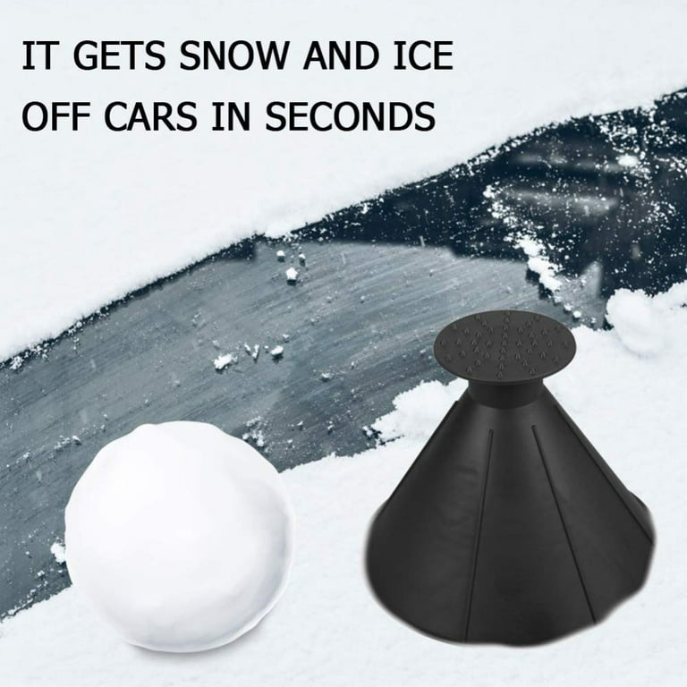 Hazel Black Round Ice Scraper, Car Windshield Snow Remover Round Ice Scraper  Snow Funnel Shovel Cone Shaped Shovel Tool 