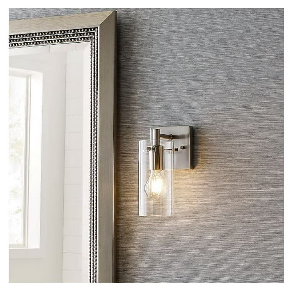 allen   roth Yuma 4.33-Inches Brushed Nickel Transitional Vanity light