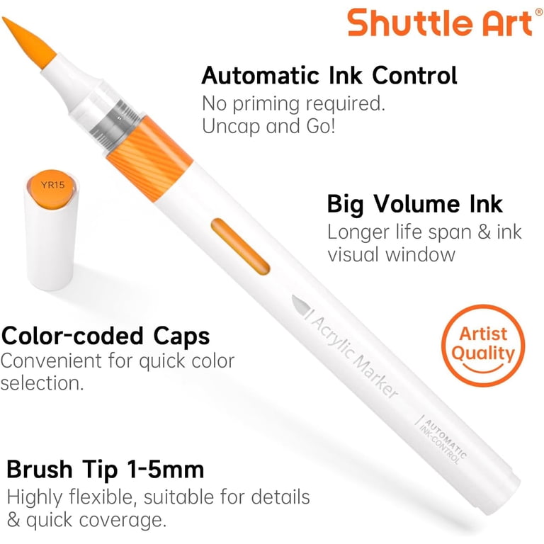 Shuttle Art Acrylic Paint Markers, 36-Color Set with Storage photo 4